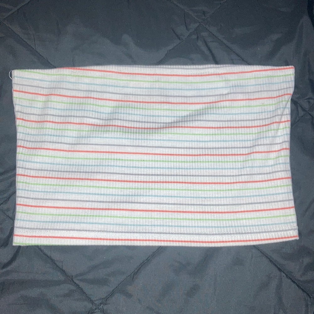 Striped cropped tube top